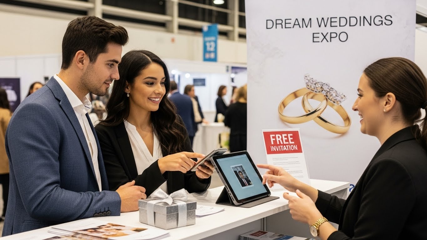 청주 오스코 웨딩박람회 행사장 내부 전경 및 참관객 모습